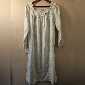 Yozly Nightgown Womens Large Pale Green Floral Embroidered Cottagecore Sleepwear
